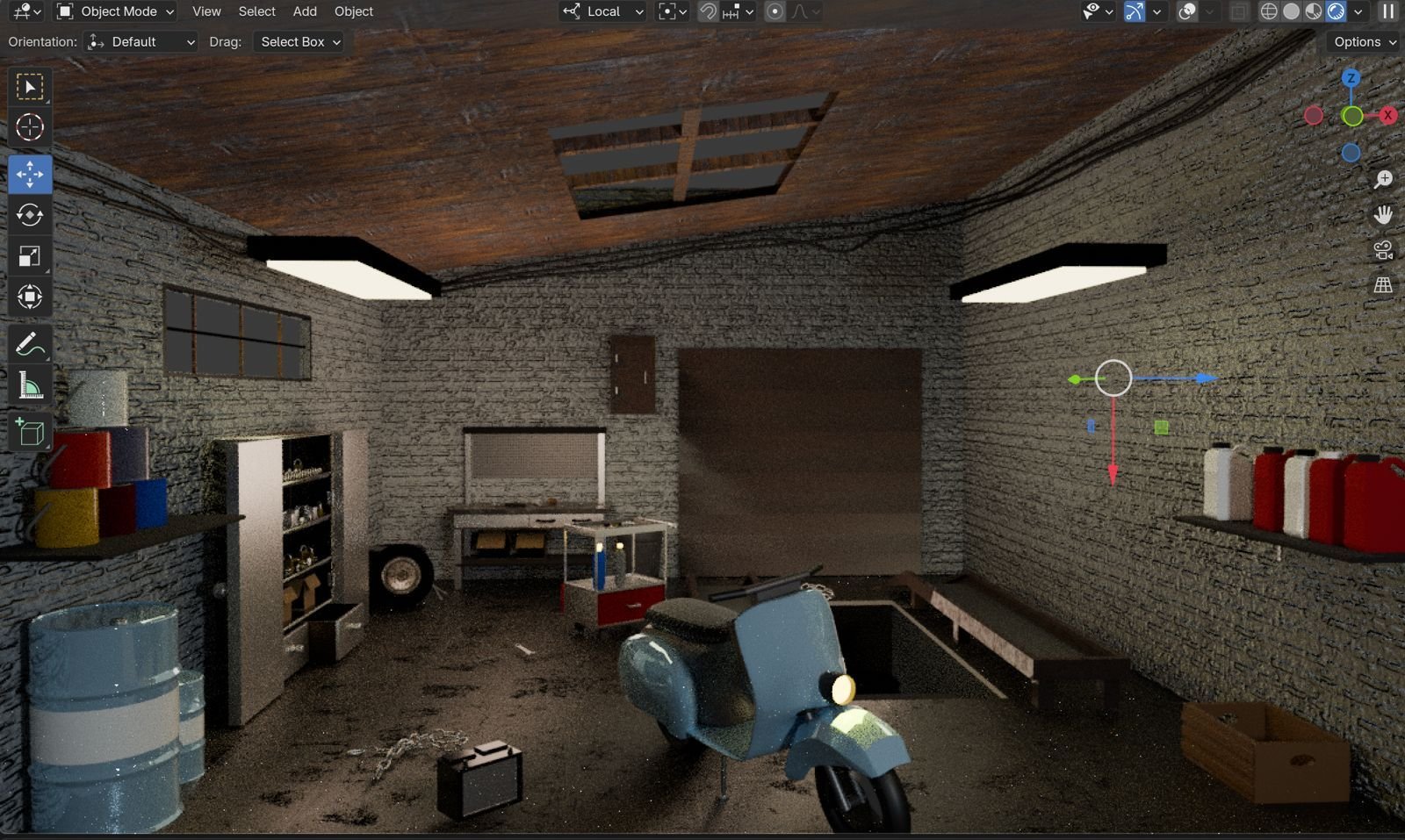 Escena con iluminación