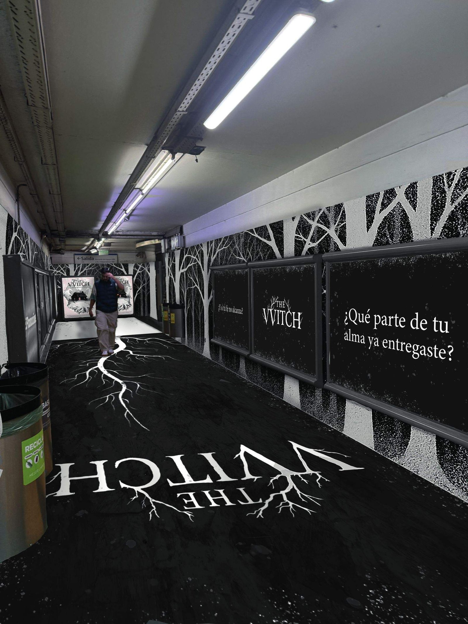 Intervención en un pasillo del subte